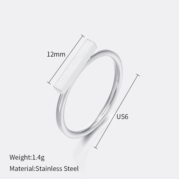 Wholesale Ladies Minimalist Geometric Stainless Steel Electroplated Ring