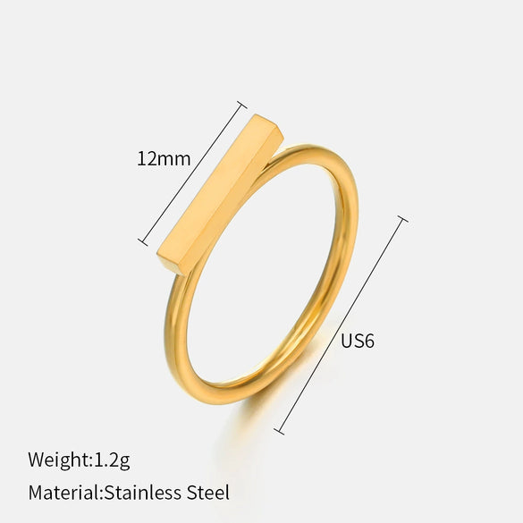 Wholesale Ladies Minimalist Geometric Stainless Steel Electroplated Ring