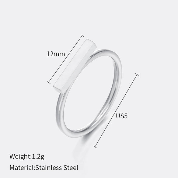 Wholesale Ladies Minimalist Geometric Stainless Steel Electroplated Ring