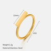 Wholesale Ladies Minimalist Geometric Stainless Steel Electroplated Ring