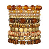 Wholesale Ladies Multilayered Acrylic Bohemian Style Geometric Handmade Beaded Elastic Rope Bracelet Suit