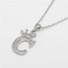Wholesale Ladies Necklace Copper Inlaid Zircon Alloy Pendant With English Letter Microinlay Style