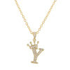 Wholesale Ladies Necklace Copper Inlaid Zircon Alloy Pendant With English Letter Microinlay Style
