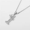 Wholesale Ladies Necklace Copper Inlaid Zircon Alloy Pendant With English Letter Microinlay Style