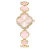 Wholesale Ladies Quartz Watch Fashion Simple Lucky Four Leaf Clover Alloy Case Stainless Steel Strap Rhombus Dial