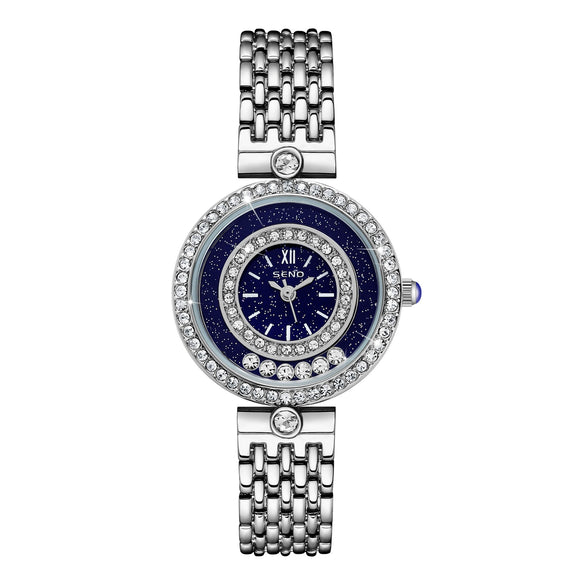 Wholesale Ladies Quartz Watch With Spiral Crown Alloy Case And Strap Stainless Steel Clasp Mineral Strengthened Glass Mirror Round Dial Printed Logo Waterproof