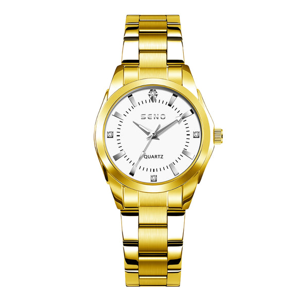 Wholesale Ladies Quartz Waterproof Watch With Alloy Case And Strap Round Dial Mineral Reinforced Glass Mirror Single Folding Buckle Stainless Steel Buckle College Style