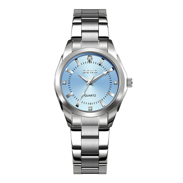 Wholesale Ladies Quartz Waterproof Watch With Alloy Case And Strap Round Dial Mineral Reinforced Glass Mirror Single Folding Buckle Stainless Steel Buckle College Style