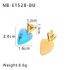 Wholesale Ladies Retro Color Oil Drop Geometric Stainless Steel Earrings With 18K Vacuum Plating In Furnace