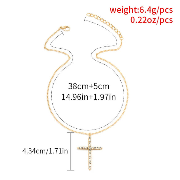 Wholesale Ladies Retro Virgin Mary Cross Pendant Necklace With Alloy Material And Electroplating Treatment In Geometric Style