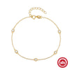 Wholesale Ladies S925 Sterling Silver Classic Simple Interval Diamond Studded Geometric Electroplated Wedding Bracelet