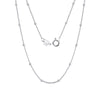 Wholesale Ladies S925 Sterling Silver Side Beaded Chain Necklace With Geometric Pattern Pendant And Electroplating Treatment