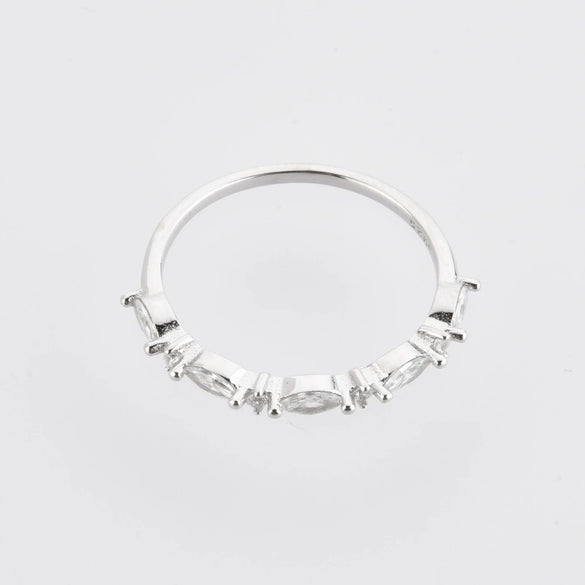 Wholesale Ladies S925 Sterling Silver Stacked Crown Ring With Electroplating For Wedding