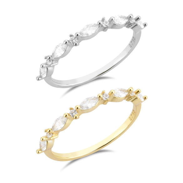 Wholesale Ladies S925 Sterling Silver Stacked Crown Ring With Electroplating For Wedding
