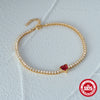 Wholesale Ladies S925 Sterling Silver Tennis Bracelet With Colored Diamond Cz And Geometric Design Electroplated