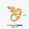 Wholesale Ladies' Serpentine Stainless Steel Ring With Animal Zodiac Pattern 18K Gold Plated