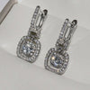 Wholesale Ladies Shining Zircon Geometric Copper Platinum Plated Earrings