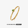 Wholesale Ladies Simple Popular Joker Diamond Birthstone Stainless Steel Geometric Ring With Electroplating