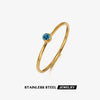 Wholesale Ladies Simple Popular Joker Diamond Birthstone Stainless Steel Geometric Ring With Electroplating
