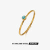 Wholesale Ladies Simple Popular Joker Diamond Birthstone Stainless Steel Geometric Ring With Electroplating