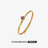 Wholesale Ladies Simple Popular Joker Diamond Birthstone Stainless Steel Geometric Ring With Electroplating