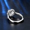 Wholesale Ladies Simple Popular Proposal Ring With Flower Pattern Silver Plated Electroplated Moissanite