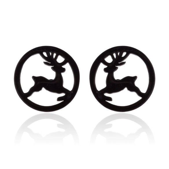 Wholesale Ladies Simple Stainless Steel Electroplated Christmas Tree Earrings