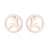 Wholesale Ladies Simple Stainless Steel Electroplated Christmas Tree Earrings