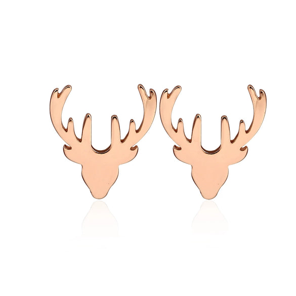 Wholesale Ladies Simple Stainless Steel Electroplated Christmas Tree Earrings