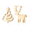 Wholesale Ladies Simple Stainless Steel Electroplated Christmas Tree Earrings