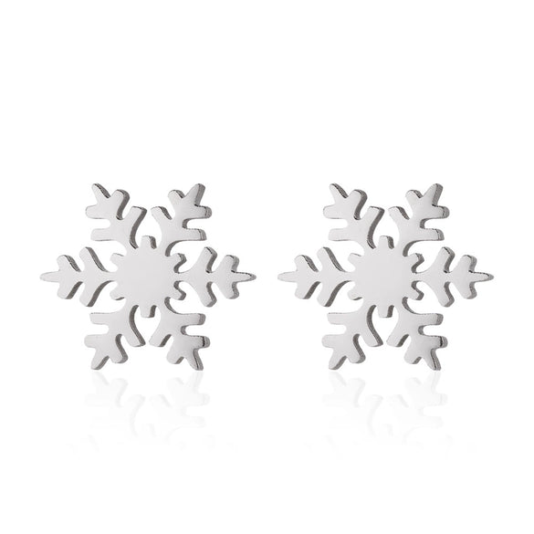 Wholesale Ladies Simple Stainless Steel Electroplated Christmas Tree Earrings