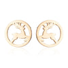 Wholesale Ladies Simple Stainless Steel Electroplated Christmas Tree Earrings