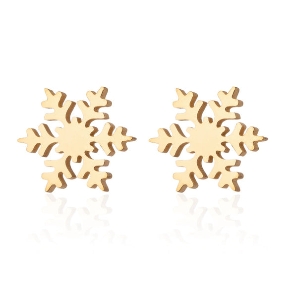 Wholesale Ladies Simple Stainless Steel Electroplated Christmas Tree Earrings