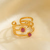 Wholesale Ladies Stainless Steel And Resin Ring With Star Shape Electroplated Design
