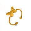 Wholesale Ladies Stainless Steel Animal Zodiac Butterfly Ring 18K Gold Plated