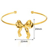 Wholesale Ladies Stainless Steel Bow Electroplated Bracelet With Plants And Flowers Style