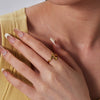 Wholesale Ladies Stainless Steel Color Matching Ring With Geometric Design Plated 18K Real Gold Light Luxury Non Fading