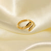 Wholesale Ladies Stainless Steel Color Matching Ring With Geometric Design Plated 18K Real Gold Light Luxury Non Fading