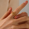 Wholesale Ladies Stainless Steel Crown Ring With Electroplating Process