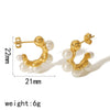 Wholesale Ladies Stainless Steel Cshaped Microinlay Geometric Earrings