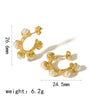 Wholesale Ladies Stainless Steel Cshaped Microinlay Geometric Earrings