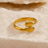 Wholesale Ladies Stainless Steel Doubleheaded Snake Zodiac Open Adjustable Electroplated Ring