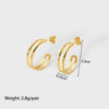Wholesale Ladies Stainless Steel Earrings With Geometric Design And Electroplating Treatment French Retro Style
