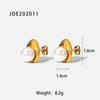 Wholesale Ladies Stainless Steel Earrings With Pearl Geometric Pattern 18K Gold Electroplated Fashion And Personalized