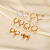 Wholesale Ladies Stainless Steel Earrings With Pearl Geometric Pattern 18K Gold Electroplated Fashion And Personalized