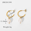 Wholesale Ladies Stainless Steel Earrings With Pearl Geometric Pattern 18K Gold Electroplated Fashion And Personalized