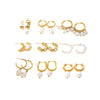 Wholesale Ladies Stainless Steel Earrings With Pearl Geometric Pattern 18K Gold Electroplated Fashion And Personalized