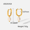 Wholesale Ladies Stainless Steel Earrings With Pearl Geometric Pattern 18K Gold Electroplated Fashion And Personalized
