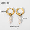Wholesale Ladies Stainless Steel Earrings With Pearl Geometric Pattern 18K Gold Electroplated Fashion And Personalized