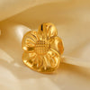 Wholesale Ladies Stainless Steel Electroplated Flower Ring